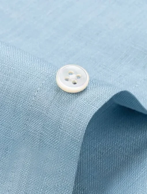 Men's 100% Linen Shirt wash-and-wear no-iron Blue Army Green Beige Long Sleeve Solid Color Rolled collar Outdoor Causal Buttons Clothing Apparel Daily Casual Daily Leisure