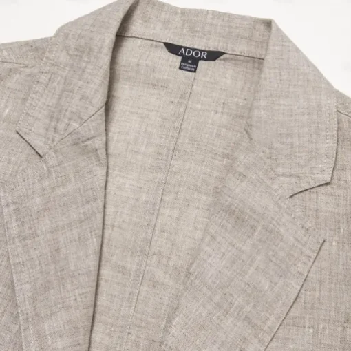 Men's 100% Linen Blazer Jacket Wedding Party Anniversary Summer Spring Linen Solid Color Single Breasted One-button Blazer Blue Beige