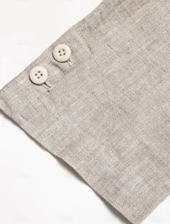 Men's 100% Linen Blazer Jacket Wedding Party Anniversary Summer Spring Linen Solid Color Single Breasted One-button Blazer Blue Beige