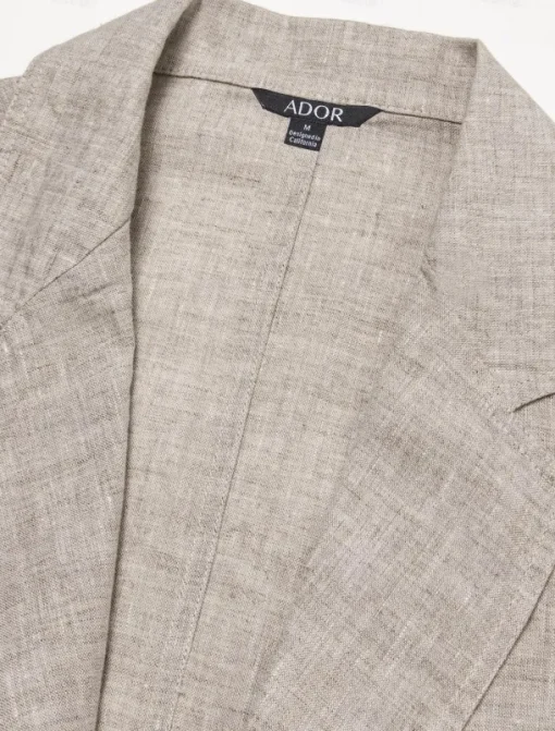 Men's 100% Linen Blazer Jacket Wedding Party Anniversary Summer Spring Linen Solid Color Single Breasted One-button Blazer Blue Beige