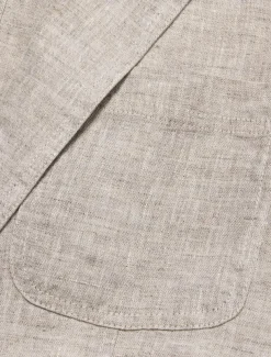 Men's 100% Linen Blazer Jacket Wedding Party Anniversary Summer Spring Linen Solid Color Single Breasted One-button Blazer Blue Beige