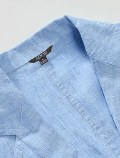 Men's 100% Linen Blazer Jacket Wedding Party Anniversary Summer Spring Linen Solid Color Single Breasted One-button Blazer Blue Beige