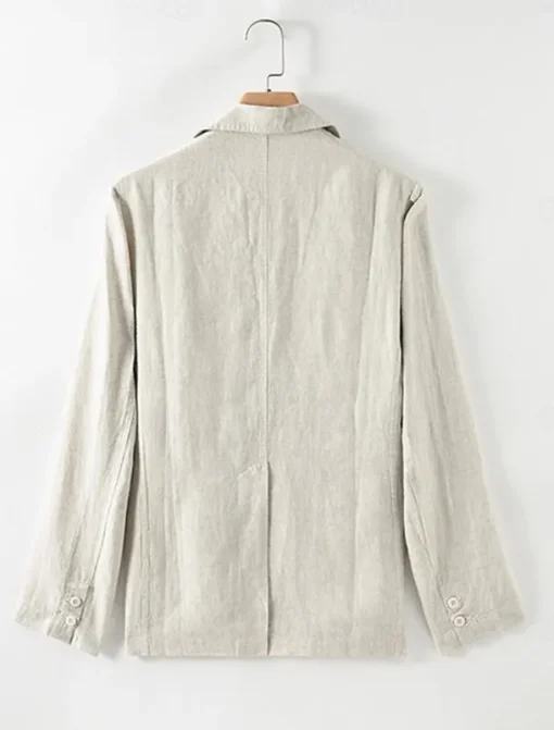 Men's 100% Linen Blazer Mens Linen Jackets Formal Evening Wedding Party Blue Summer Blazer Fashion Casual Spring & Summer Pocket Casual / Daily Single Breasted Blazer Beige Light Blue