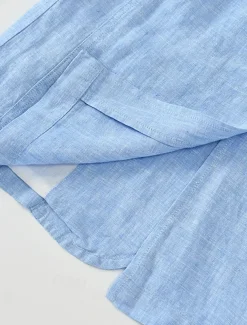 Men's 100% Linen Blazer Mens Linen Jackets Formal Evening Wedding Party Blue Summer Blazer Fashion Casual Spring & Summer Pocket Casual / Daily Single Breasted Blazer Beige Light Blue