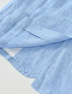 Men's 100% Linen Blazer Mens Linen Jackets Formal Evening Wedding Party Blue Summer Blazer Fashion Casual Spring & Summer Pocket Casual / Daily Single Breasted Blazer Beige Light Blue