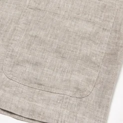 Men's 100% Linen Blazer Suits Outdoor Pocket Spring Blue Linen Jacket & Fall 100% Linen Solid Color Button Pocket Single Breasted Blazer Blue Beige