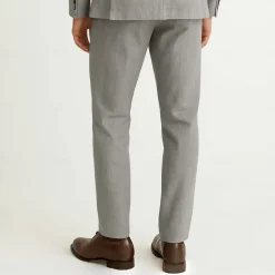Men's 100% Linen Pants Solid Color Breathable Full Length Formal Wedding Outdoor Elegant Vacation Navy Blue Beige Micro-elastic