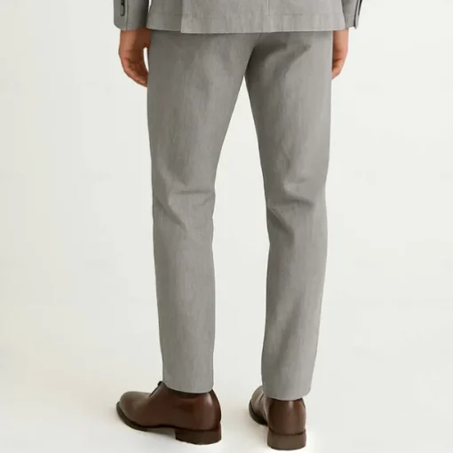 Men's 100% Linen Pants Solid Color Breathable Full Length Formal Wedding Outdoor Elegant Vacation Navy Blue Beige Micro-elastic