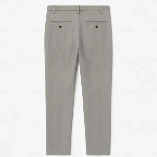 Men's 100% Linen Pants Solid Color Breathable Full Length Formal Wedding Outdoor Elegant Vacation Navy Blue Beige Micro-elastic