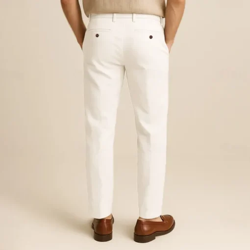 Men's 100% Linen Pants Solid Color Breathable Full Length Formal Wedding Outdoor Elegant Vacation Navy Blue Beige Micro-elastic