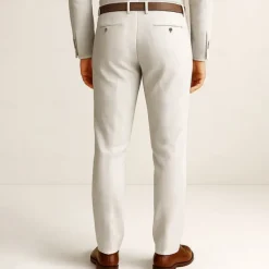 Men's 100% Linen Pants Solid Color Breathable Full Length Formal Wedding Outdoor Elegant Vacation Navy Blue Beige Micro-elastic