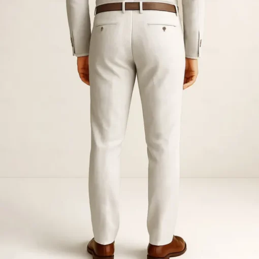 Men's 100% Linen Pants Solid Color Breathable Full Length Formal Wedding Outdoor Elegant Vacation Navy Blue Beige Micro-elastic