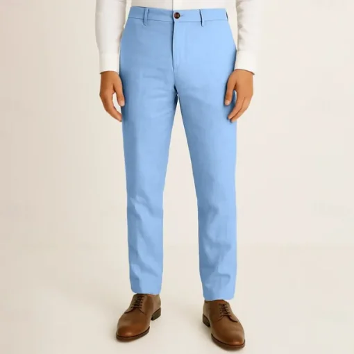 Men's 100% Linen Pants Solid Color Breathable Full Length Formal Wedding Outdoor Elegant Vacation Navy Blue Beige Micro-elastic