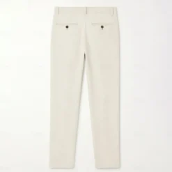 Men's 100% Linen Pants Solid Color Breathable Full Length Formal Wedding Outdoor Elegant Vacation Navy Blue Beige Micro-elastic