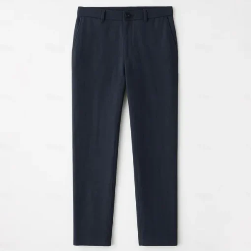 Men's 100% Linen Pants Solid Color Breathable Full Length Formal Wedding Outdoor Elegant Vacation Navy Blue Beige Micro-elastic