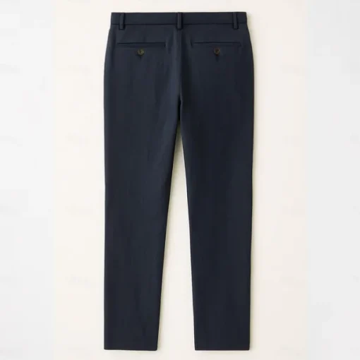 Men's 100% Linen Pants Solid Color Breathable Full Length Formal Wedding Outdoor Elegant Vacation Navy Blue Beige Micro-elastic