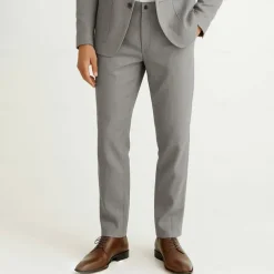 Men's 100% Linen Pants Solid Color Breathable Full Length Formal Wedding Outdoor Elegant Vacation Navy Blue Beige Micro-elastic