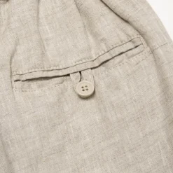 Men's 100% Linen Pants Trousers Drawstring Elastic Waist Straight Leg Plain Comfort Breathable Casual Daily Holiday Fashion Classic Style Beige