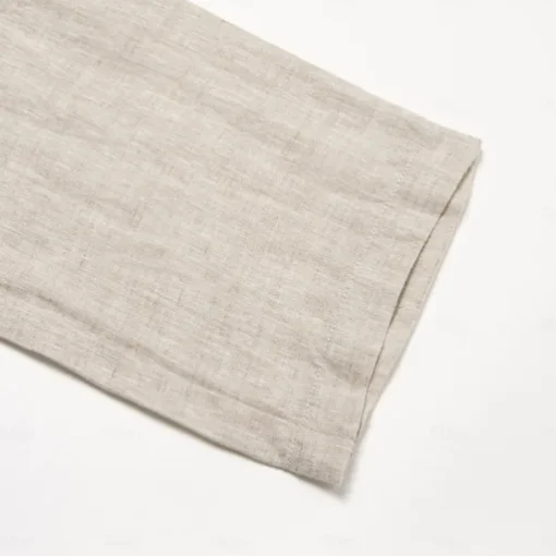 Men's 100% Linen Pants Trousers Drawstring Elastic Waist Straight Leg Plain Comfort Breathable Casual Daily Holiday Fashion Classic Style Beige