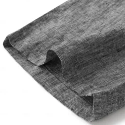 Men's 100% Linen Pants Trousers Casual Pants Drawstring Elastic Waist Straight Leg Plain Comfort Breathable Casual Daily Holiday Fashion Classic Style Dark Gray