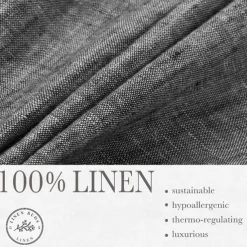 Men's 100% Linen Pants Trousers Casual Pants Drawstring Elastic Waist Straight Leg Plain Comfort Breathable Casual Daily Holiday Fashion Classic Style Dark Gray