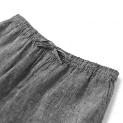 Men's 100% Linen Pants Trousers Casual Pants Drawstring Elastic Waist Straight Leg Plain Comfort Breathable Casual Daily Holiday Fashion Classic Style Navy Blue Blue