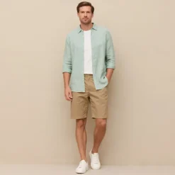 Men's 100% Linen Shirt Button Down Shirt Casual Shirt Solid Color Formal Casual White Light Green Red Dark Navy Long Sleeve Turndown Summer Winter Clothing Apparel Plain