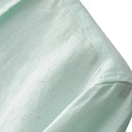 Men's 100% Linen Shirt Button Down Shirt Casual Shirt Solid Color Formal Casual White Light Green Red Dark Navy Long Sleeve Turndown Summer Winter Clothing Apparel Plain