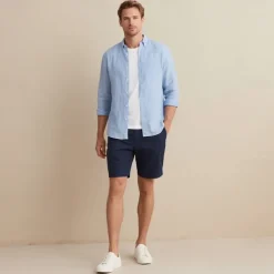 Men's 100% Linen Shirt Button Down Shirt Casual Shirt Solid Color Formal Casual White Light Green Red Dark Navy Long Sleeve Turndown Summer Winter Clothing Apparel Plain