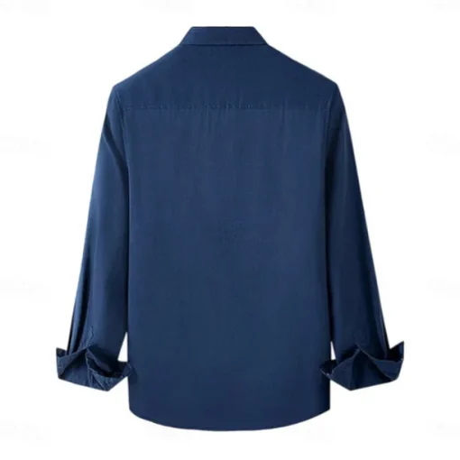 Men's 100% Linen Shirt Button Down Shirt Casual Shirt Solid Color Formal Casual White Light Green Red Dark Navy Long Sleeve Turndown Summer Winter Clothing Apparel Plain