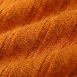 Men's 100% Merino Wool Pullover Sweater Vest Knit Vertical Stripes V Neck Knitwear Elegant Outdoor Home Clothing Apparel Fall Winter Black Orange S M L