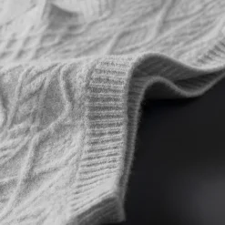 Men's 100% Merino Wool Sweater Vest Cable Knit V Neck Solid Color V Neck Knitwear Elegant School Formal Clothing Apparel Spring Fall Navy Blue Light Grey S M L