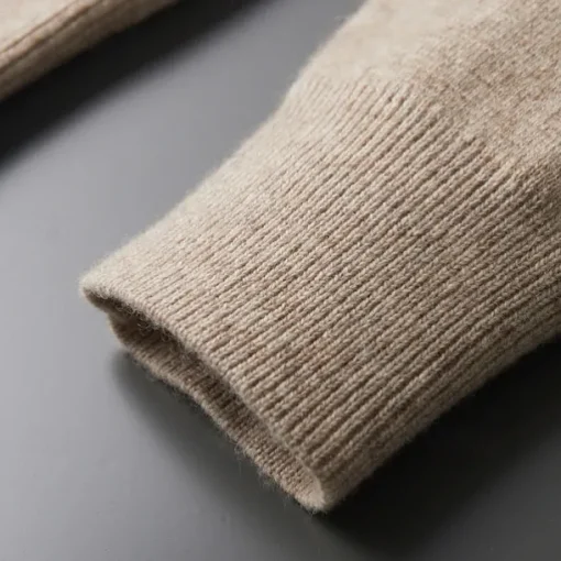 Men's 100% Merino Wool Zip Sweater Knit Zipper Solid Color Peter Pan Collar Knitwear Elegant Training Christmas Clothing Apparel Fall Winter Army Green Black S M L
