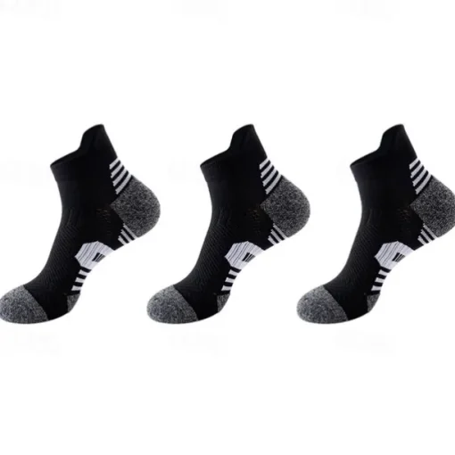 Men's 3 Pack Multi Packs Socks Ankle Socks Running Socks Casual Socks Black White Color Color Block Sports & Outdoor Casual Daily Basic Medium Spring Fall Fashion