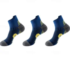 Men's 3 Pack Multi Packs Socks Ankle Socks Running Socks Casual Socks Black White Color Color Block Sports & Outdoor Casual Daily Basic Medium Spring Fall Fashion