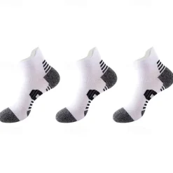 Men's 3 Pack Multi Packs Socks Ankle Socks Running Socks Casual Socks Black White Color Color Block Sports & Outdoor Casual Daily Basic Medium Spring Fall Fashion