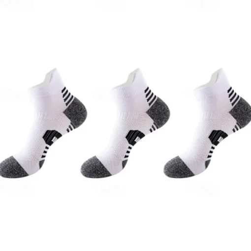 Men's 3 Pack Multi Packs Socks Ankle Socks Running Socks Casual Socks Black White Color Color Block Sports & Outdoor Casual Daily Basic Medium Spring Fall Fashion