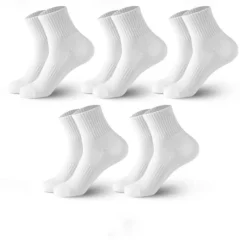 Men's 5 Pack Multi Packs Socks Ankle Socks Running Socks Casual Socks Black White Color Plain Sports & Outdoor Casual Daily Basic Medium Spring Fall Fashion