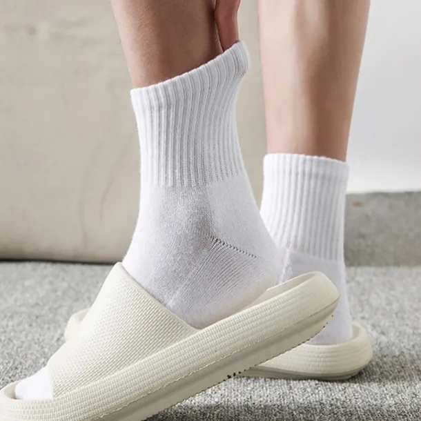 Men's 5 Pack Multi Packs Socks Ankle Socks Running Socks Casual Socks Black White Color Plain Sports & Outdoor Casual Daily Basic Medium Spring Fall Fashion