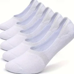 Men's 5 Pack Multi Packs Socks Ankle Socks Low Cut Socks Casual Socks Black White Color Plain Sports & Outdoor Daily Vacation Basic Medium Spring Fall Fashion Casual