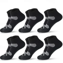 Men's 6 Pack Multi Packs Socks Ankle Socks Low Cut Socks Running Socks Casual Socks Black White Color Plain Sports & Outdoor Casual Daily Basic Medium Spring Fall Fashion