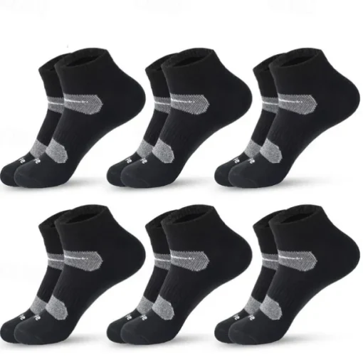 Men's 6 Pack Multi Packs Socks Ankle Socks Low Cut Socks Running Socks Casual Socks Black White Color Plain Sports & Outdoor Casual Daily Basic Medium Spring Fall Fashion