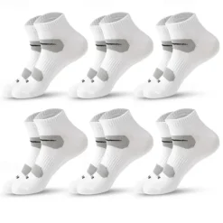 Men's 6 Pack Multi Packs Socks Ankle Socks Low Cut Socks Running Socks Casual Socks Black White Color Plain Sports & Outdoor Casual Daily Basic Medium Spring Fall Fashion