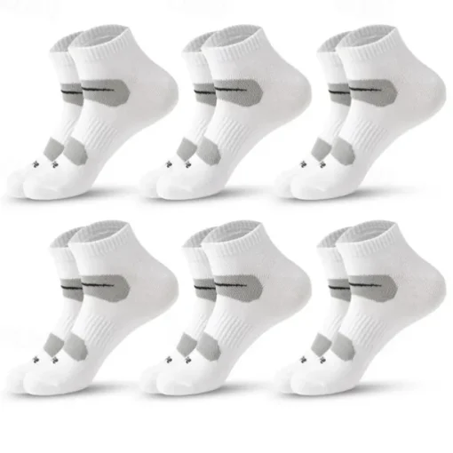 Men's 6 Pack Multi Packs Socks Ankle Socks Low Cut Socks Running Socks Casual Socks Black White Color Plain Sports & Outdoor Casual Daily Basic Medium Spring Fall Fashion