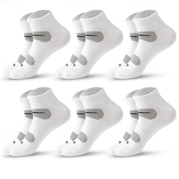 Men's 6 Pack Multi Packs Socks Ankle Socks Low Cut Socks Running Socks Casual Socks Black White Color Plain Sports & Outdoor Casual Daily Basic Medium Spring Fall Fashion