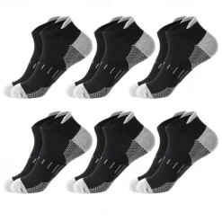 Men's 6 Pack Multi Packs Socks Ankle Socks Low Cut Socks Running Socks Casual Socks Black White Color Color Block Sports & Outdoor Casual Daily Basic Medium Spring Fall Fashion