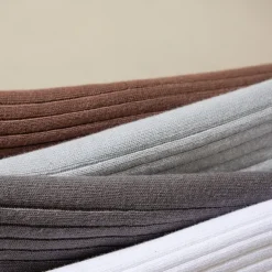 Men's 1 Pair 100% Cotton Socks Black White Color Solid Color Medium Spring Fall Winter Knitwear Elegant