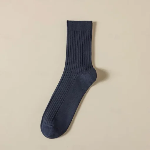 Men's 1 Pair 100% Cotton Socks Black White Color Solid Color Medium Spring Fall Winter Knitwear Elegant