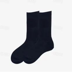 Men's 1 Pair Socks Black Navy Blue Color Solid Color Formal Wedding Anniversary Thin Spring & Fall Knitwear Elegant