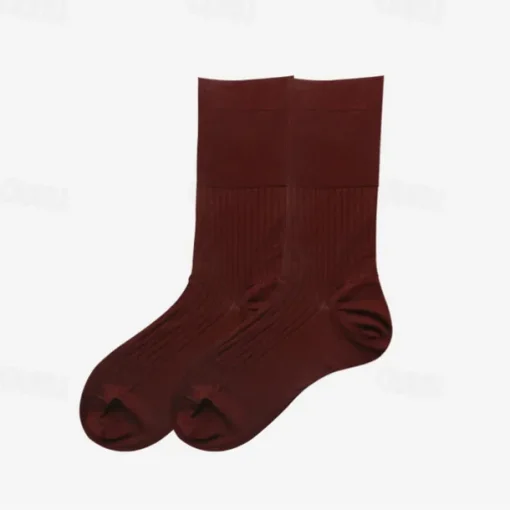 Men's 1 Pair Socks Black Navy Blue Color Solid Color Formal Wedding Anniversary Thin Spring & Fall Knitwear Elegant